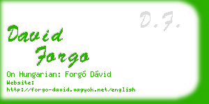 david forgo business card
